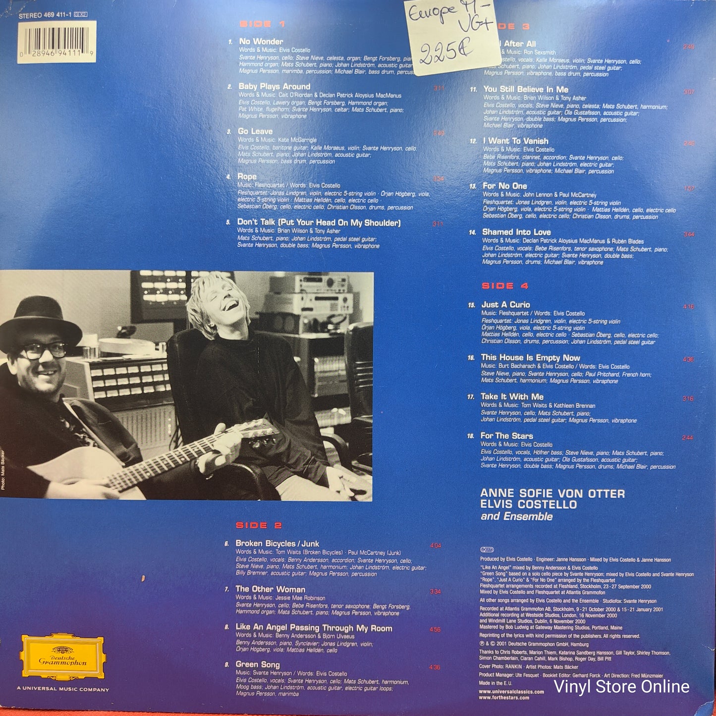 Anne Sofie Von Otter Meets Elvis Costello ‎– For The Stars