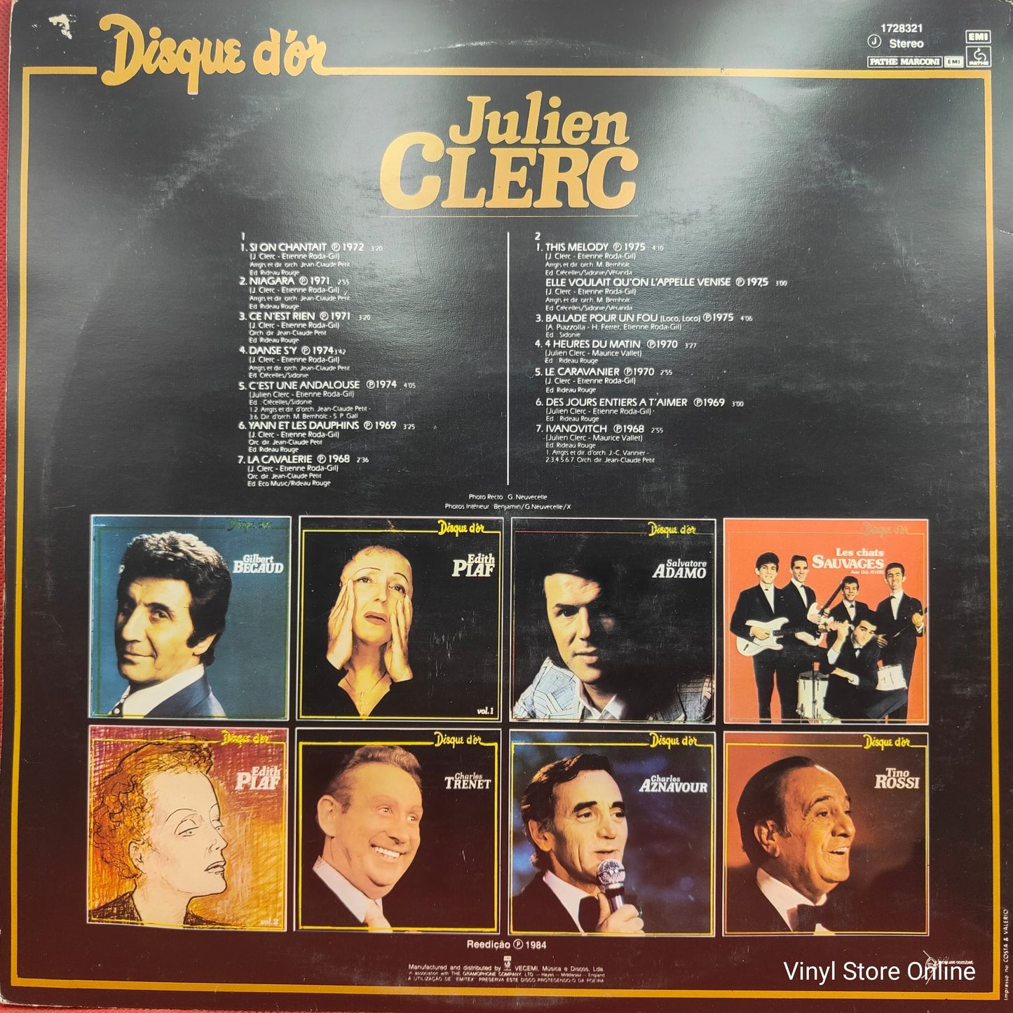 Julien Clerc ‎– Disque D'or