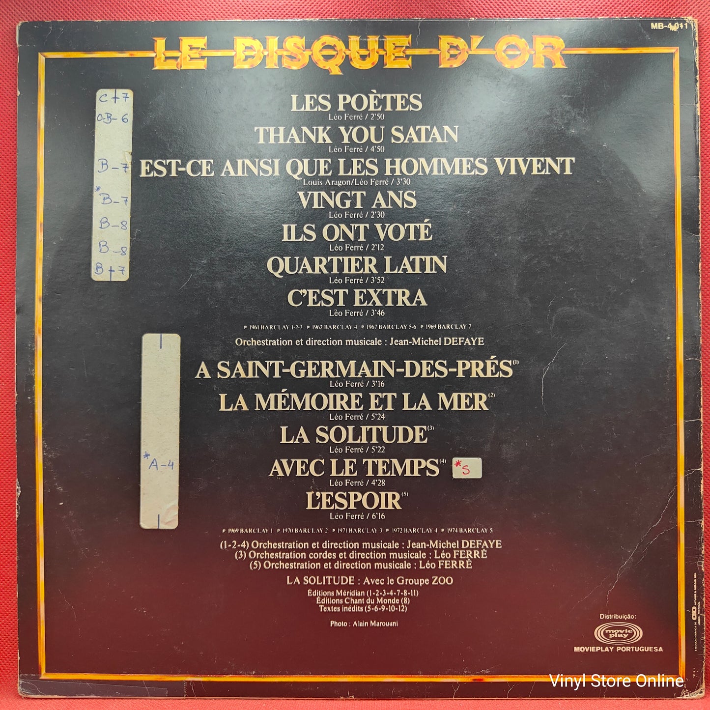 Léo Ferré ‎– Le Disque D'Or