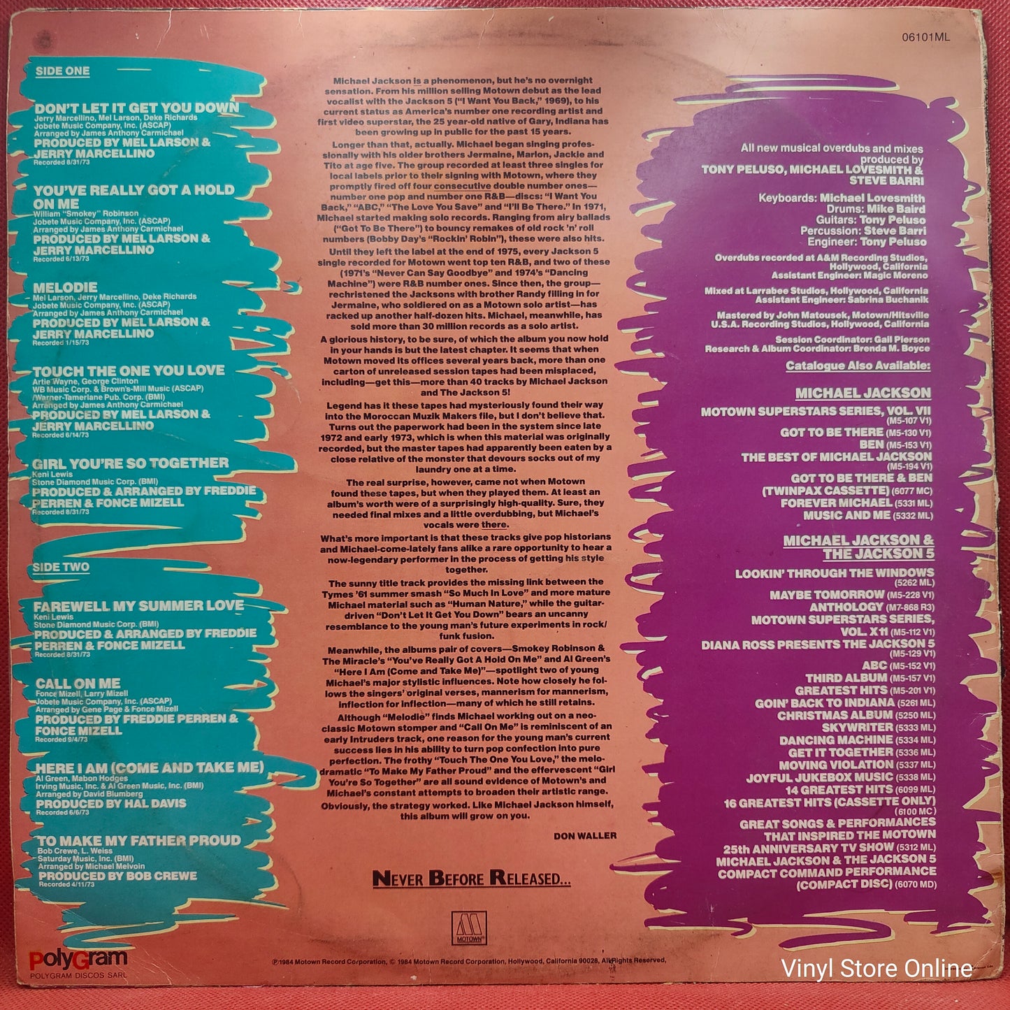 Michael Jackson ‎– Farewell My Summer Love