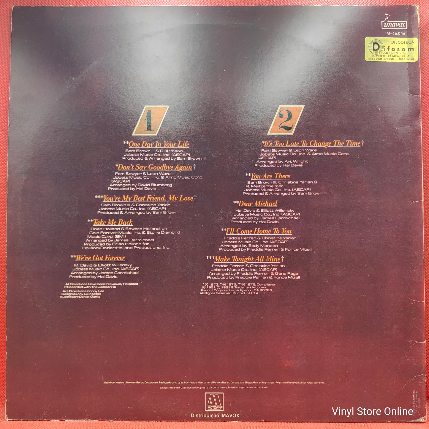 Michael Jackson ‎– One Day In Your Life