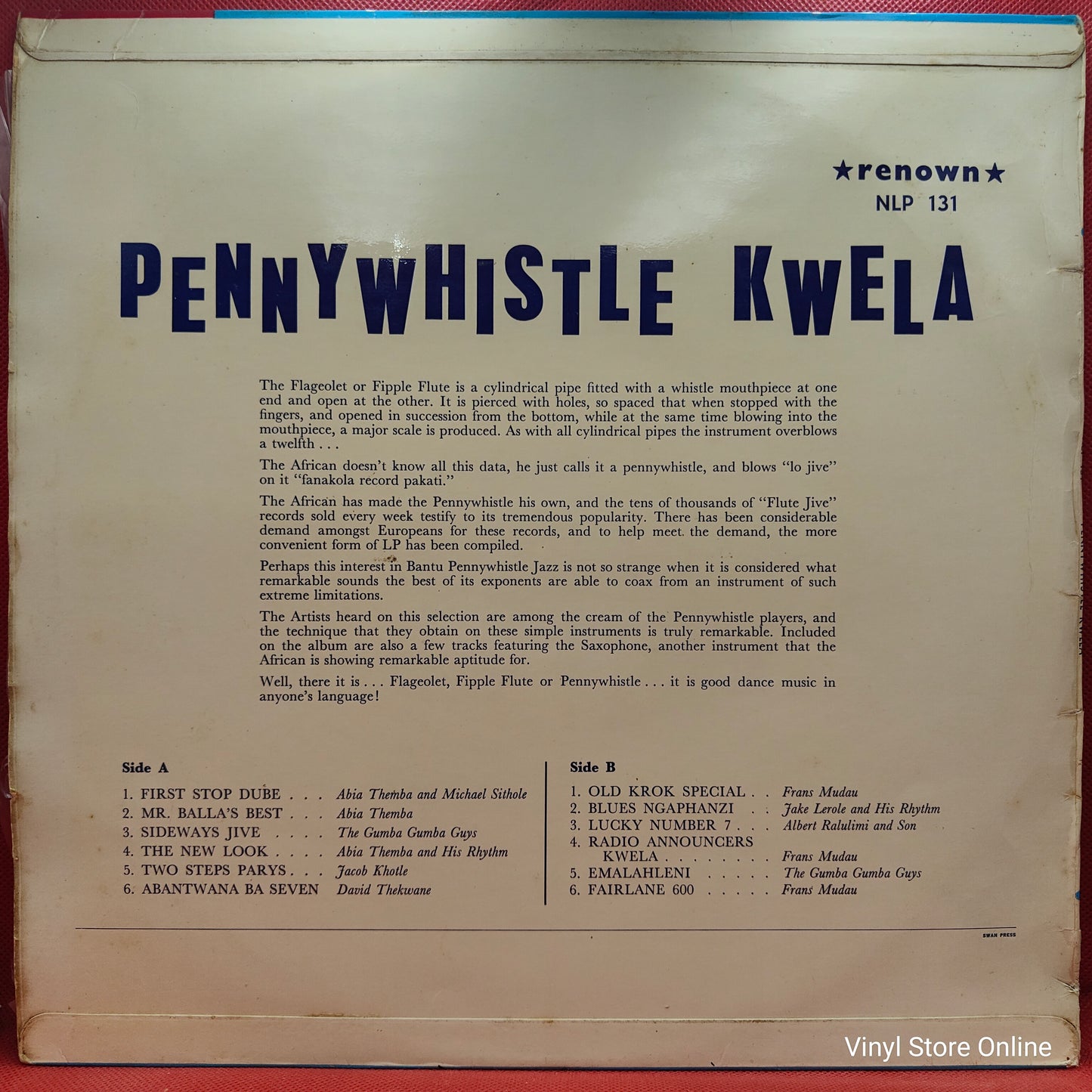 Various ‎– Pennywhistle Kwela