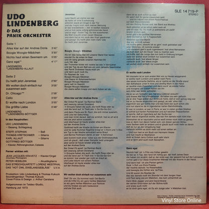 Udo Lindenberg & Das Panikorchester ‎– Alles Klar Auf Der Andrea Doria