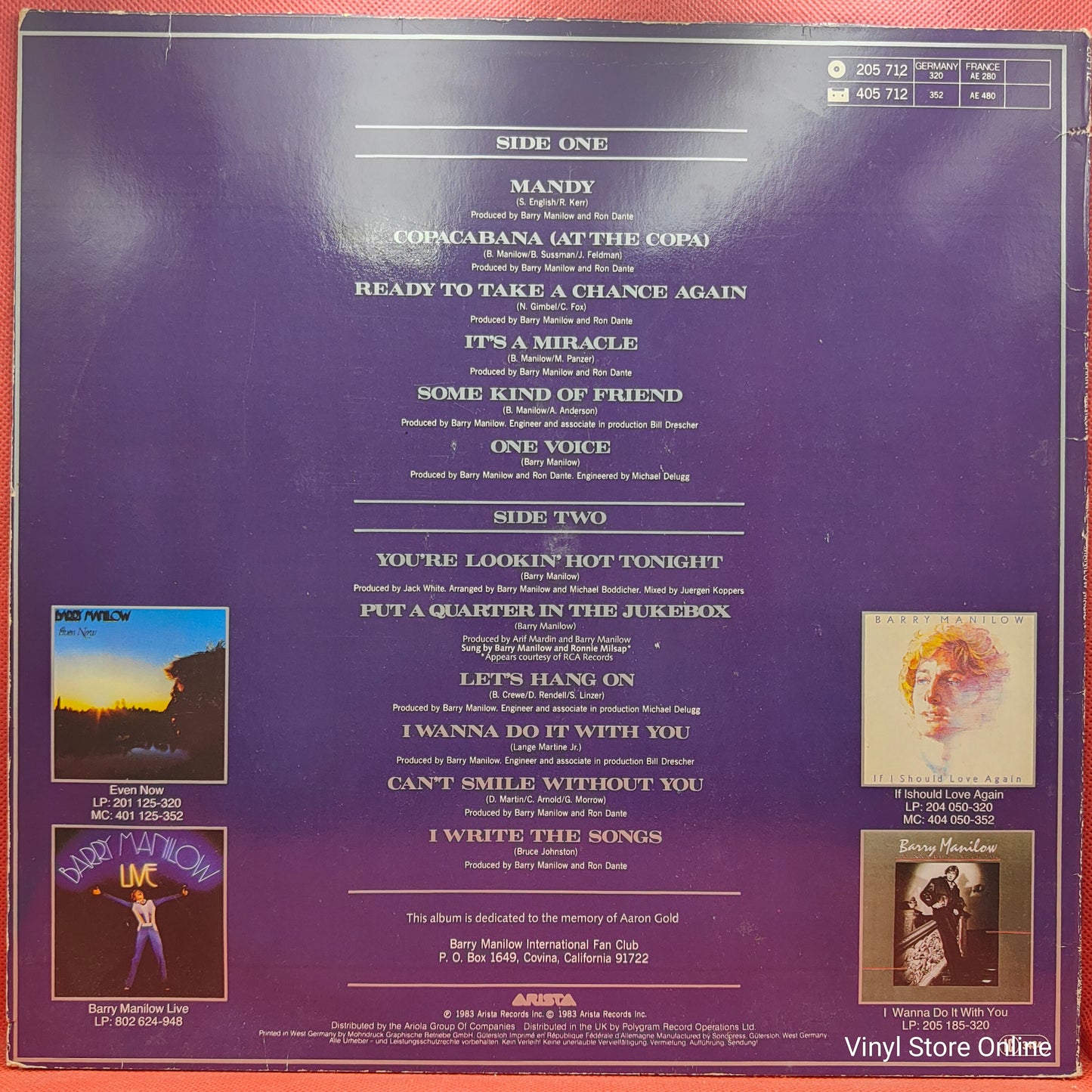 Barry Manilow ‎– Manilow Magic