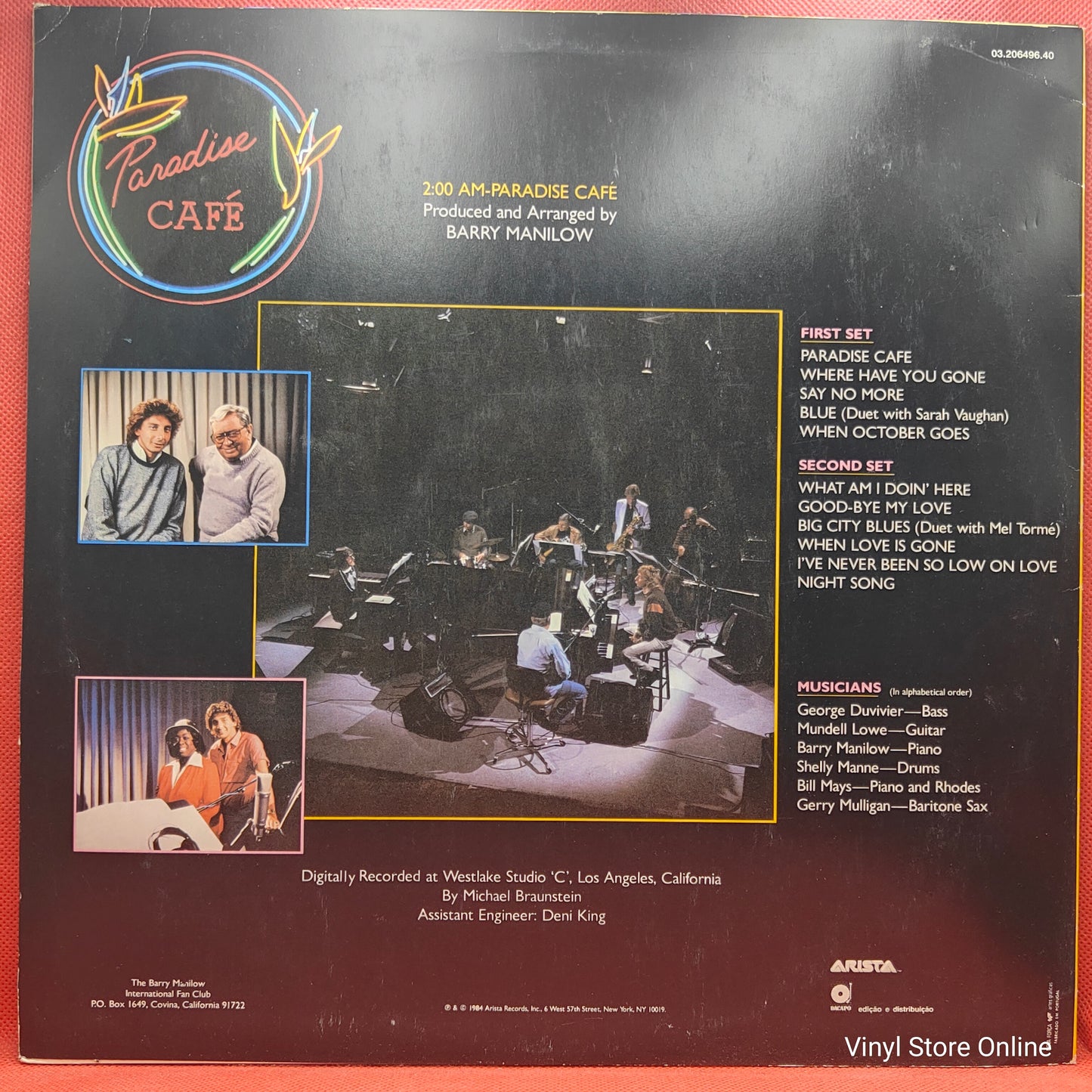 Barry Manilow ‎– 2:00 AM Paradise Cafe