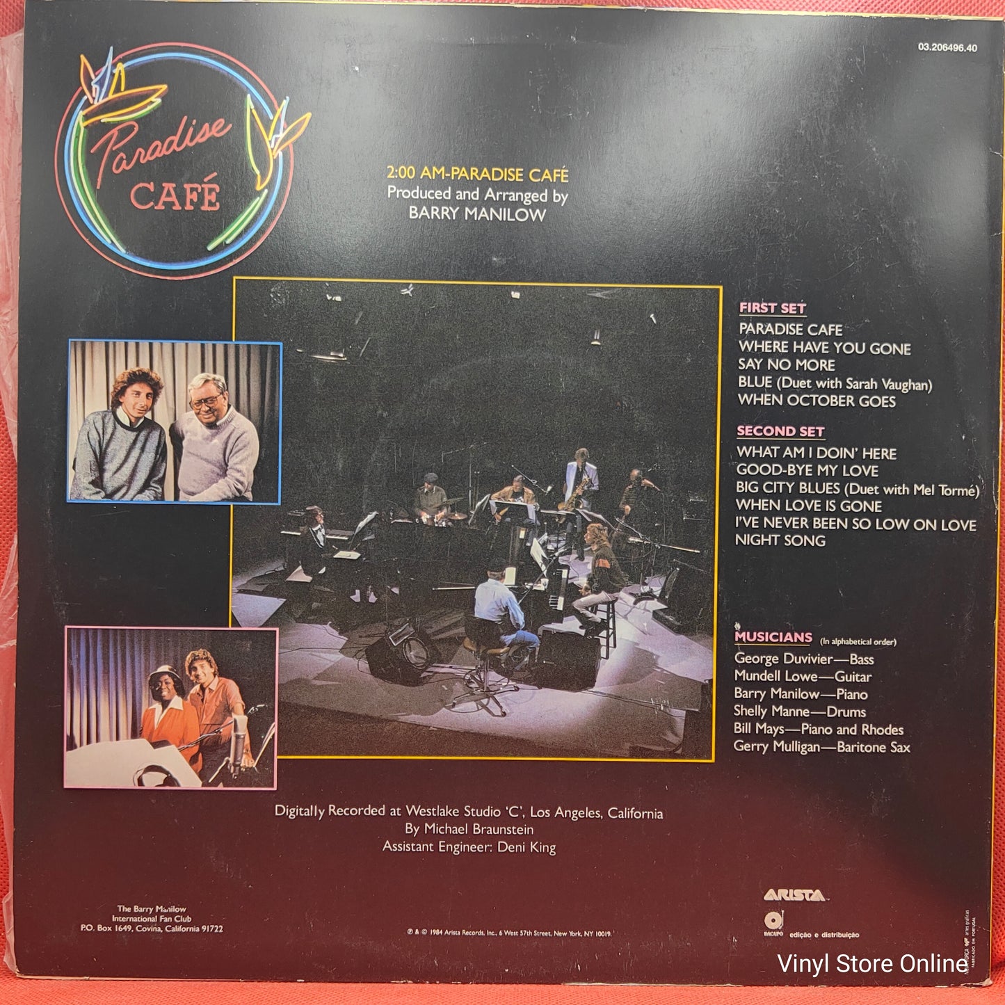 Barry Manilow ‎– 2:00 AM Paradise Cafe