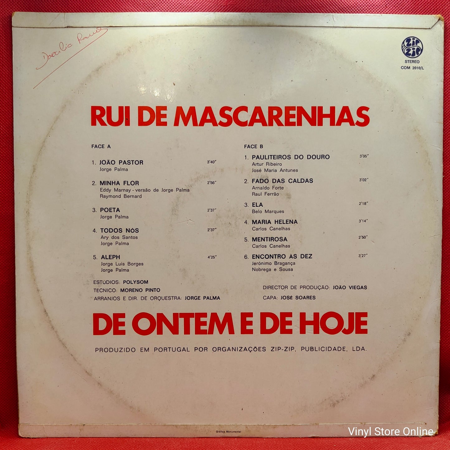 Rui De Mascarenhas ‎– De Ontem E De Hoje
