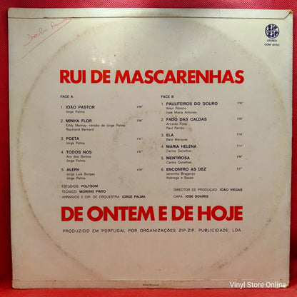 Rui De Mascarenhas ‎– De Ontem E De Hoje
