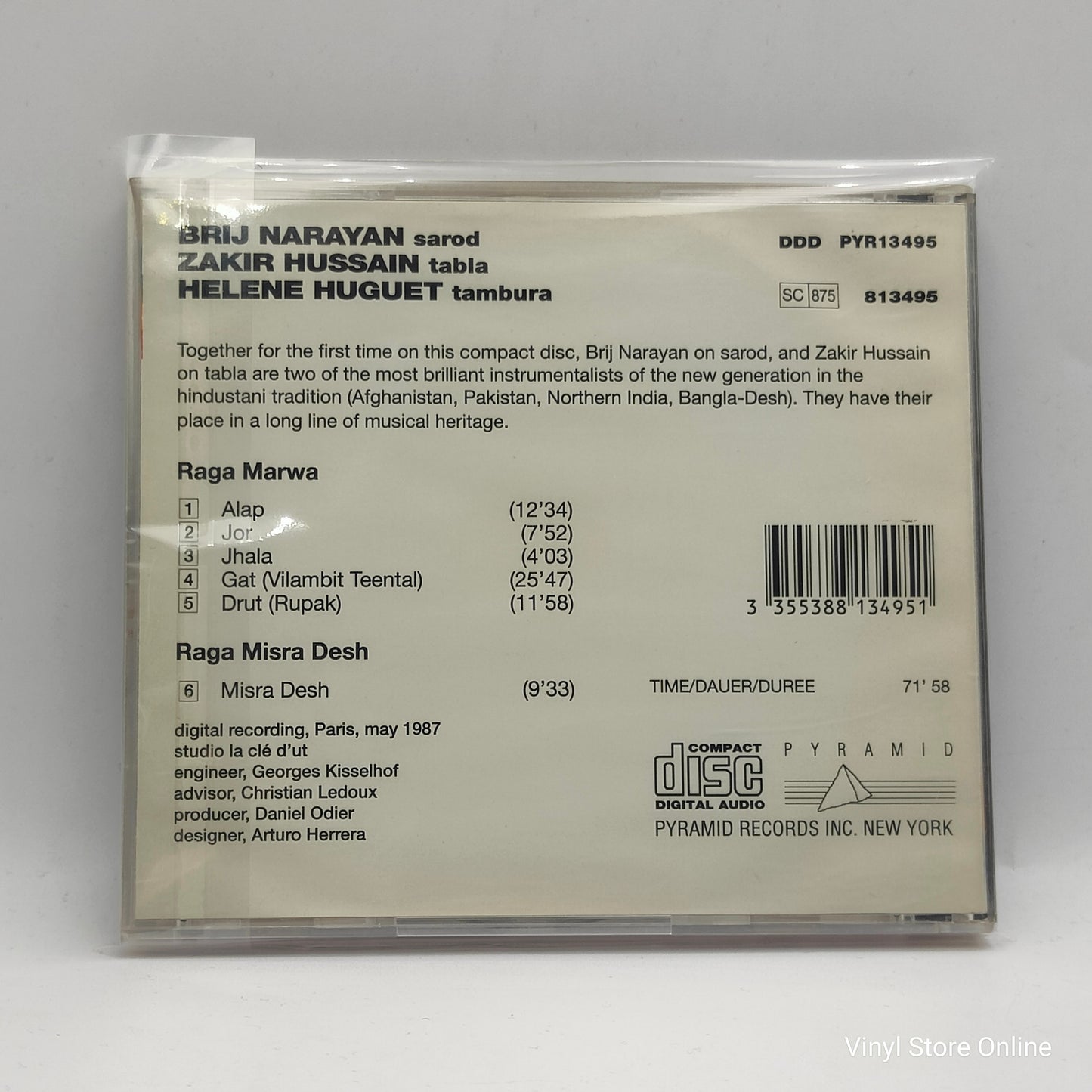 Brij Narayan, Zakir Hussain ‎– Raga Marwa & Misra Desh