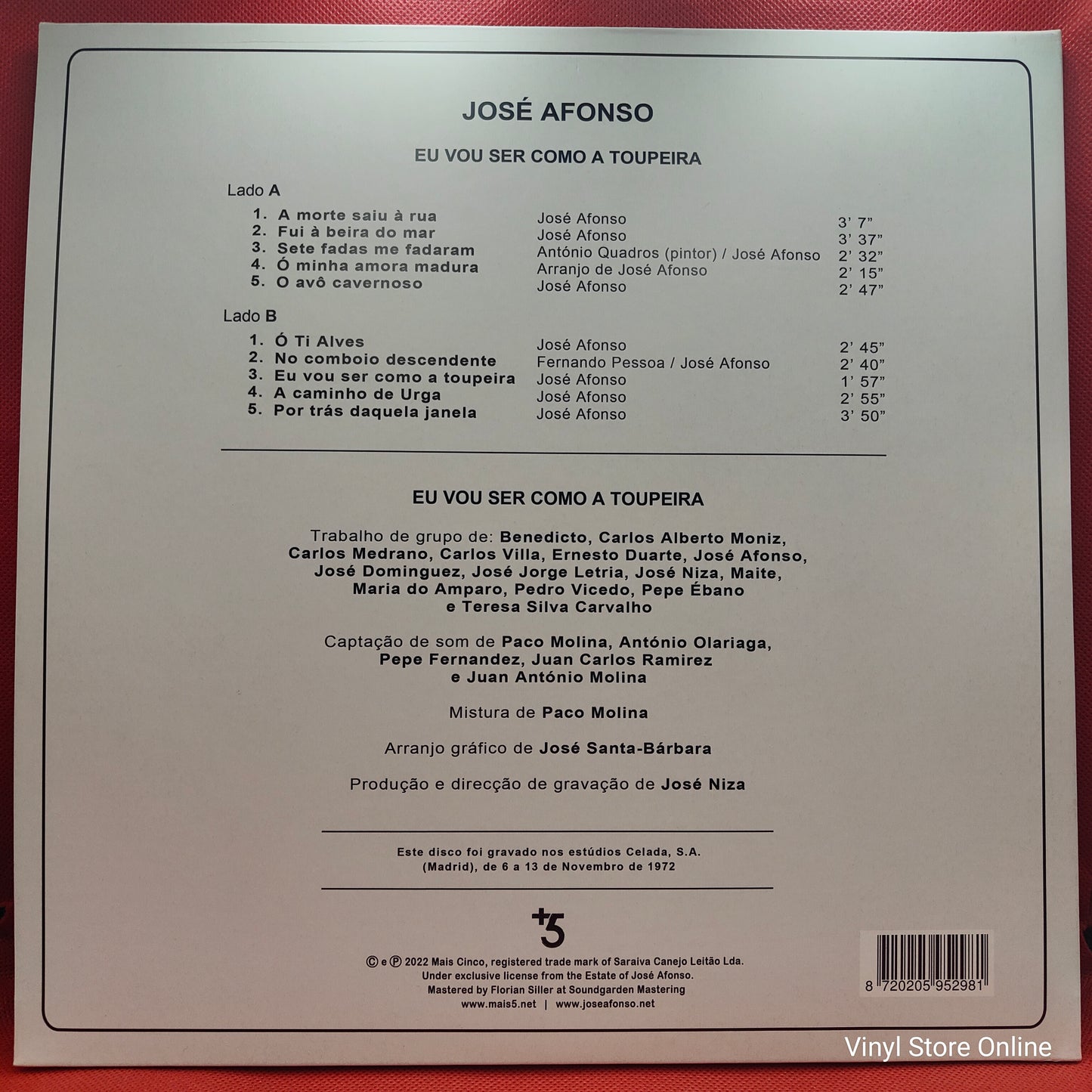 José Afonso ‎– Eu Vou Ser Como a Toupeira