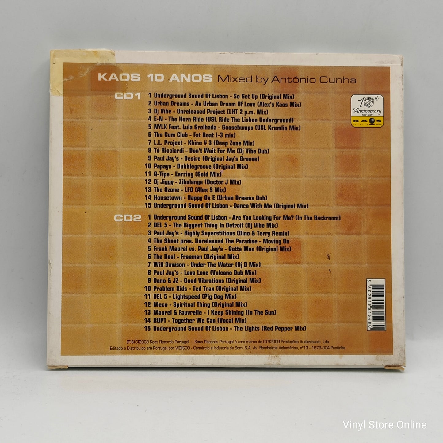 Various ‎– 10th Anniversary 1992-2002 – Kaos Records Portugal