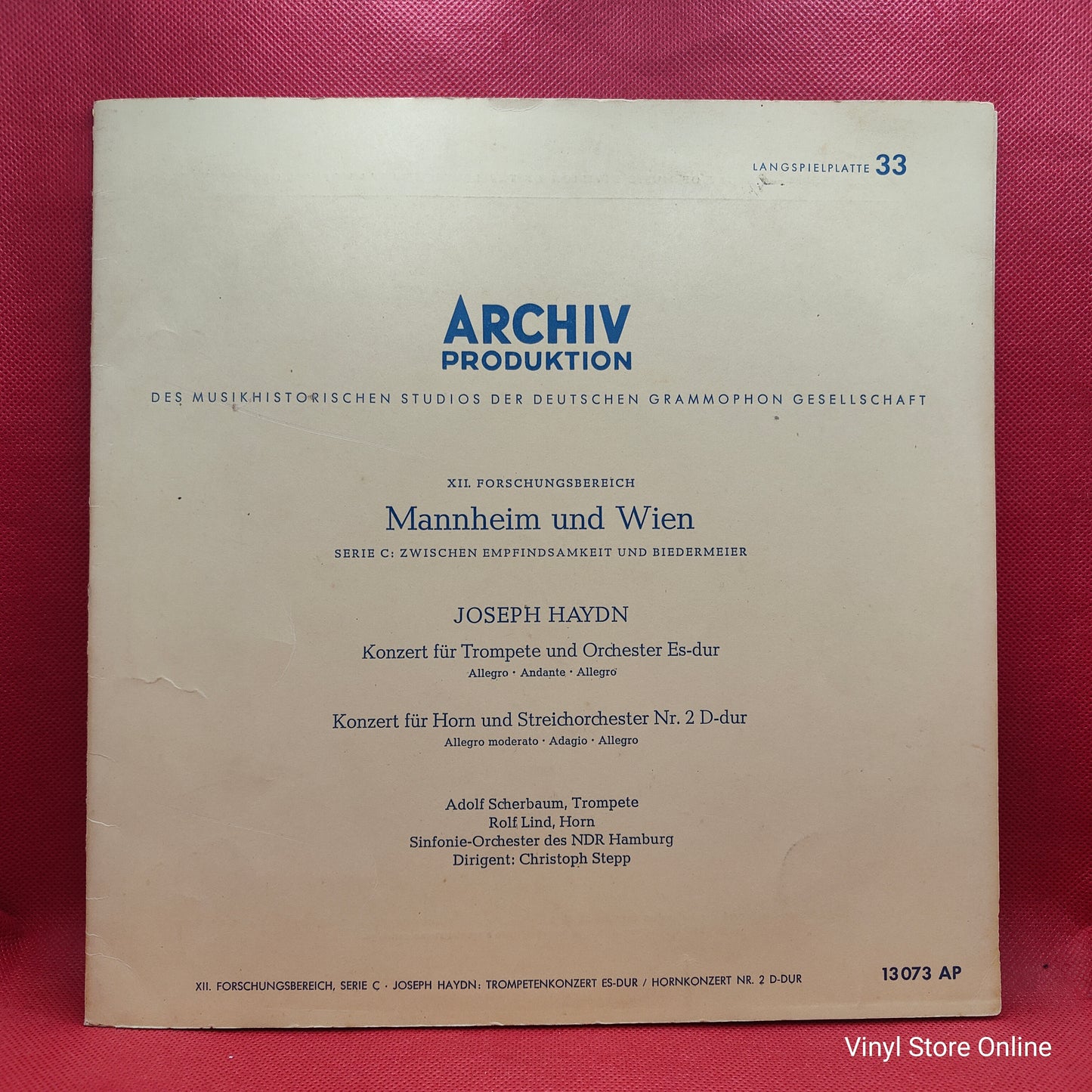 Joseph Haydn ‎– Konzert Für Trompete Und Orchester Es-dur / Konzert Für Horn Und Streichorchester Nr. 2 D-dur