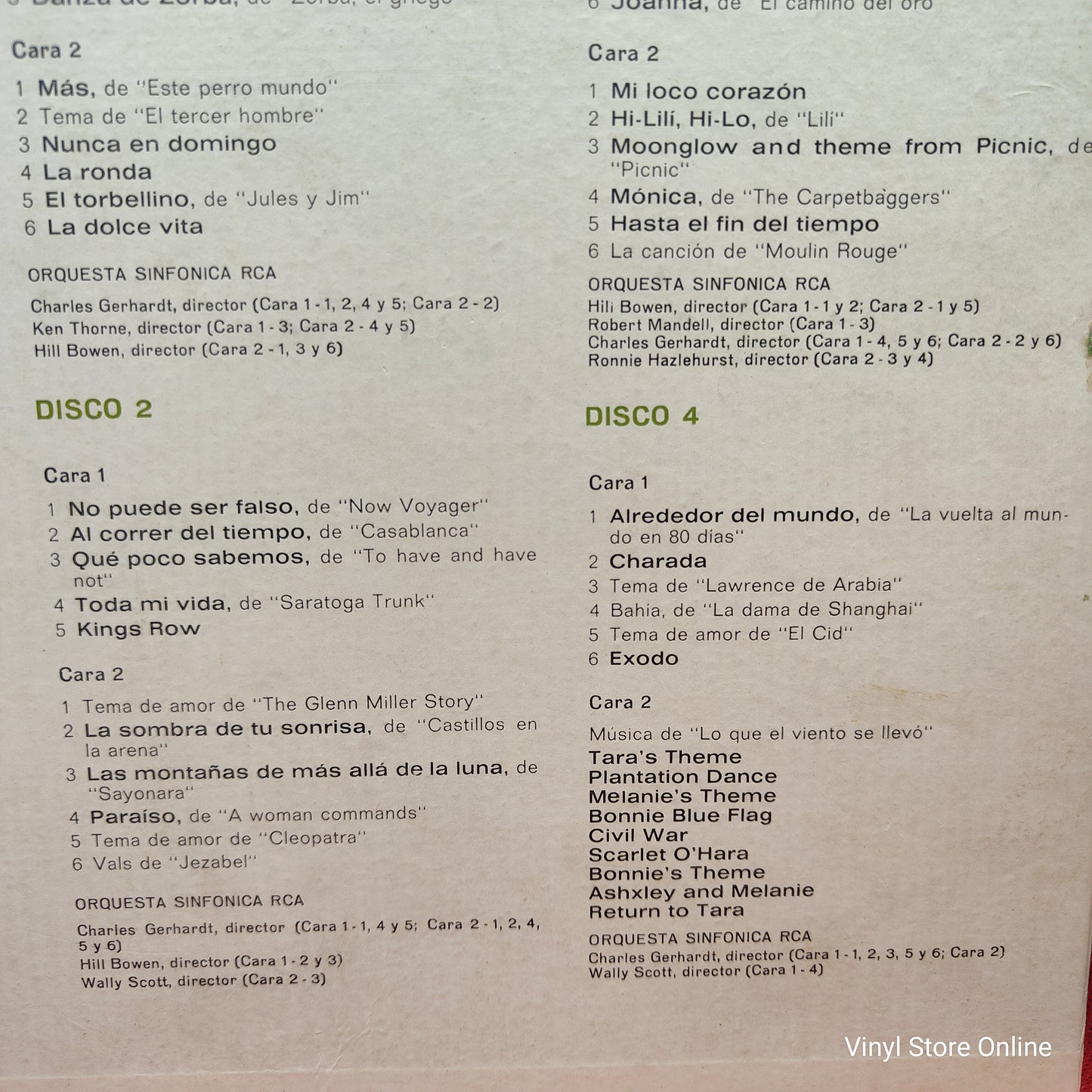 RCA Victor Symphony Orchestra ‎– Música de Grandes Películas