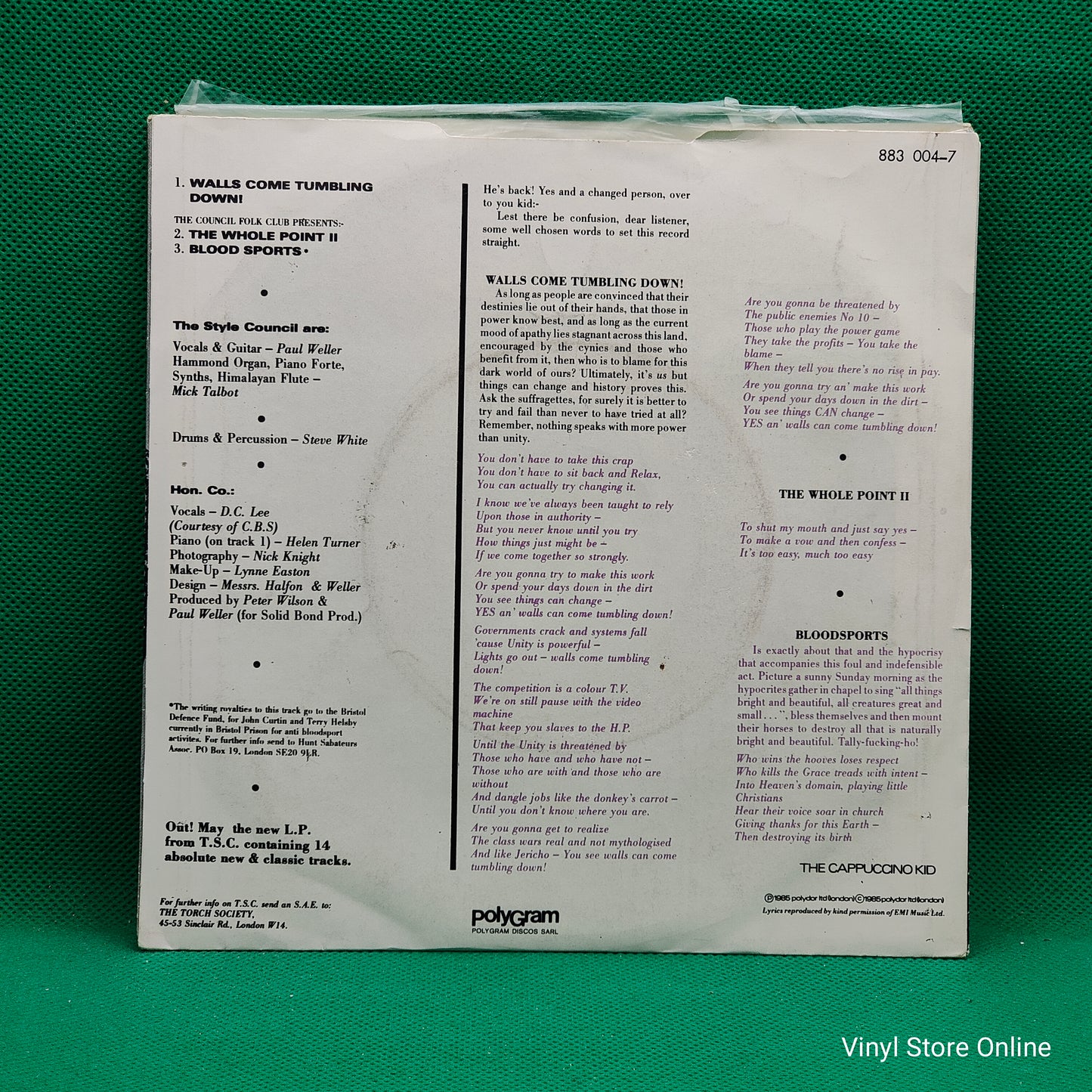 The Style Council ‎– Walls Come Tumbling Down!