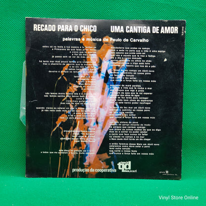 Paulo De Carvalho ‎– Recado Para O Chico / Uma Cantiga De Amor