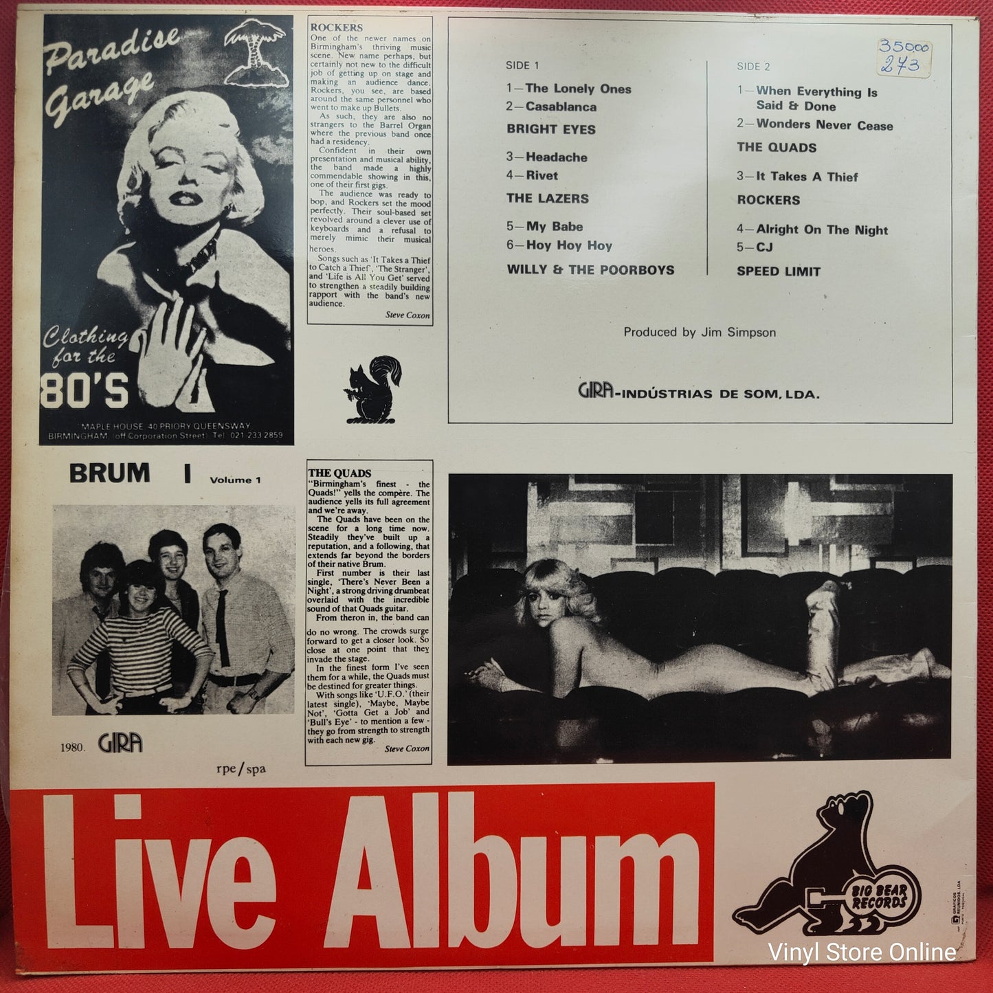 Various ‎– Brum Beat (Live At The Barrel Organ!) - Volume I