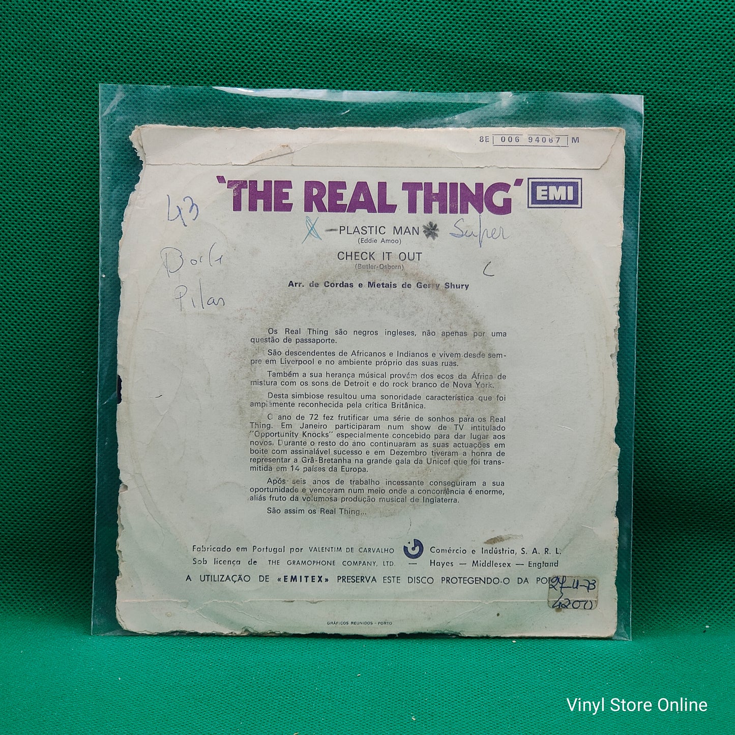 The Real Thing ‎– Plastic Man / Check It Out