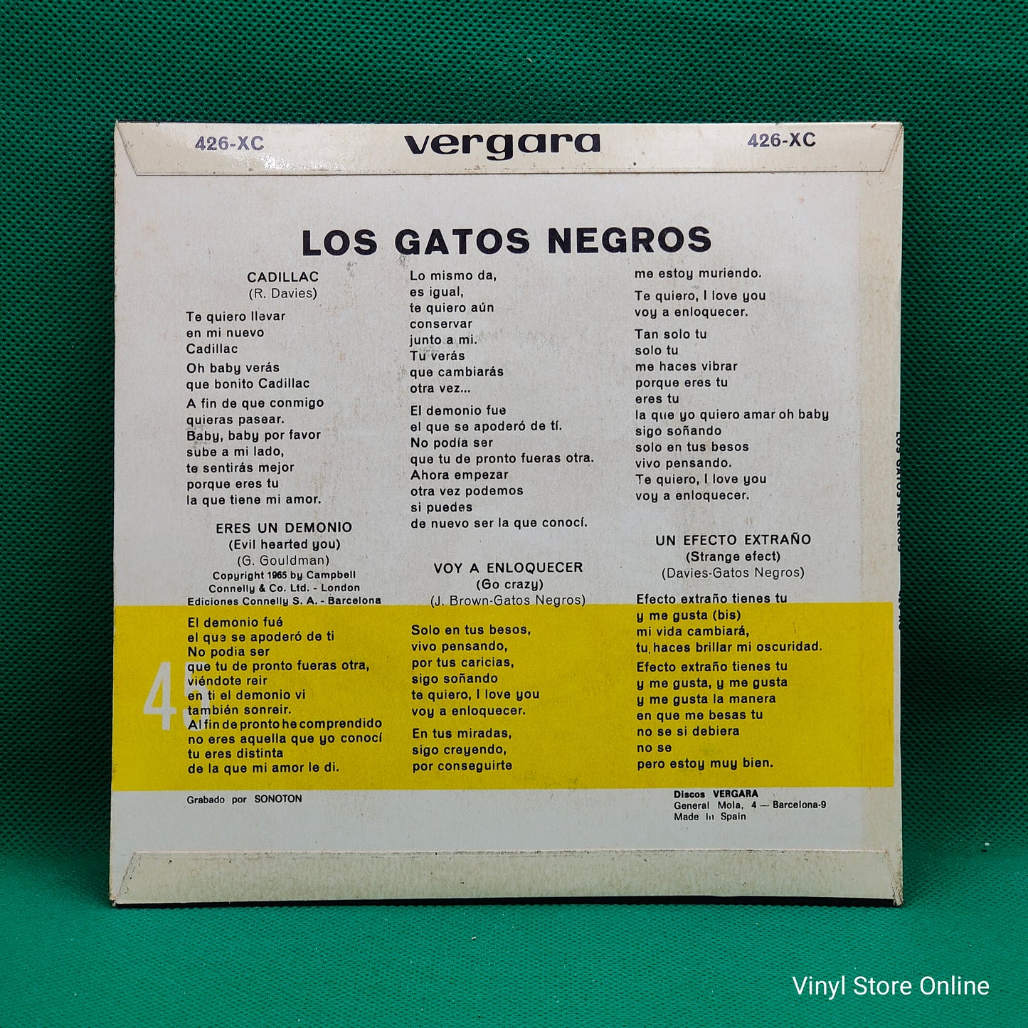 Los Gatos Negros ‎– Cadillac / Un Efecto Extraño