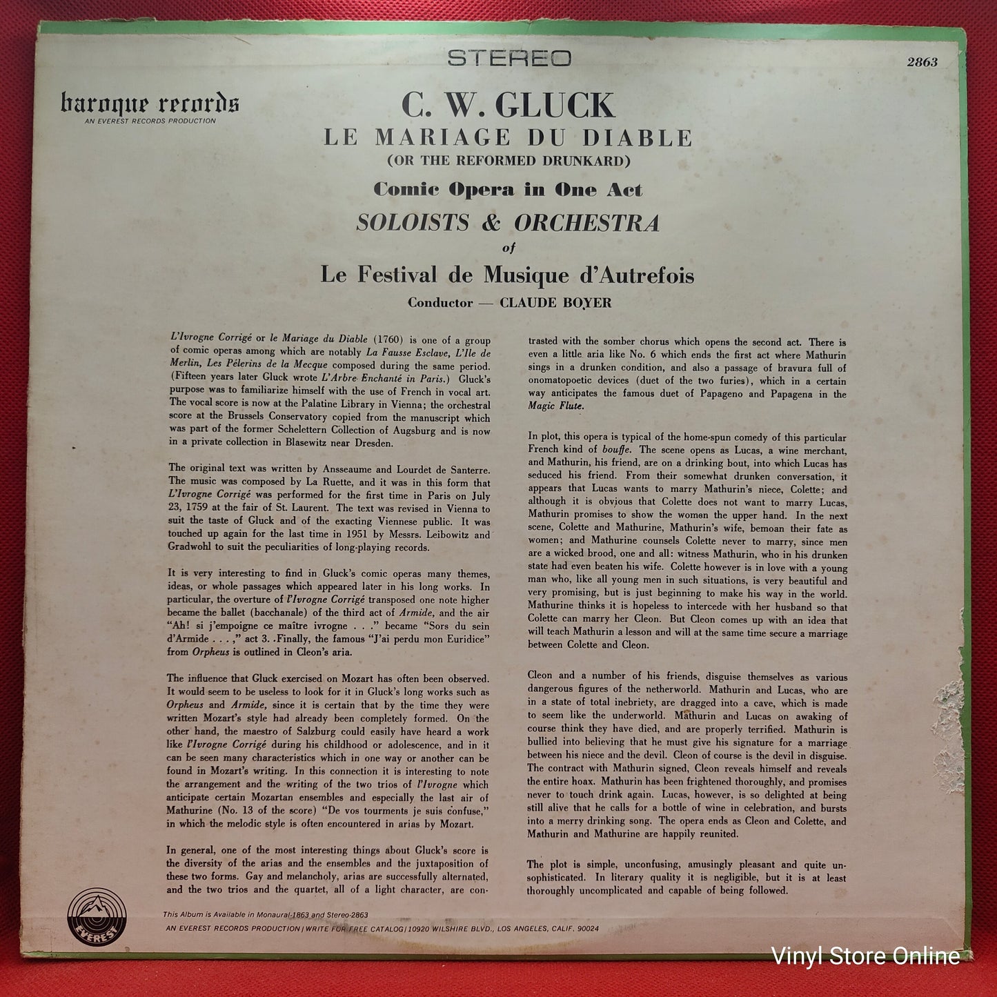 C. W. Gluck - Le Festival De Musique D'Autrefois, Claude Boyer ‎– Le Mariage Du Diable