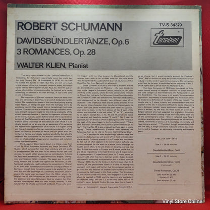 Schumann, Walter Klien ‎– Davidsbündler Tänze Op. 6 / Three Romances Op.28
