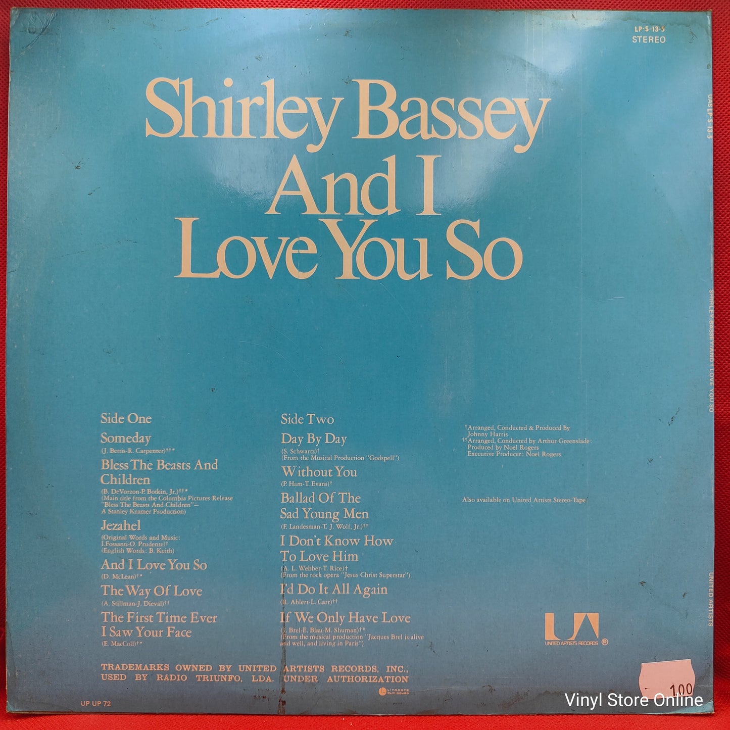 Shirley Bassey ‎– And I Love You So