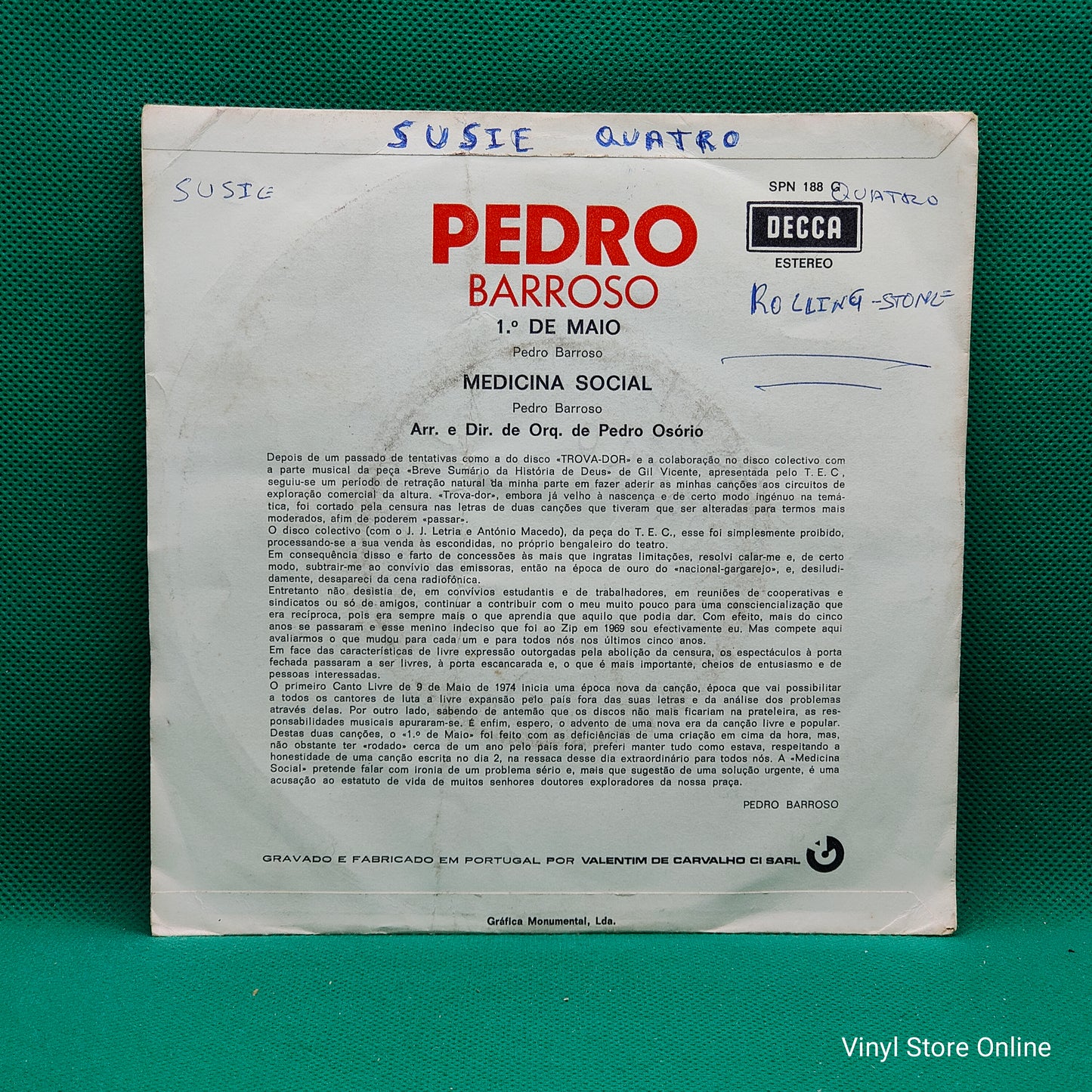 Pedro Barroso ‎– 1º de Maio / Medicina Social