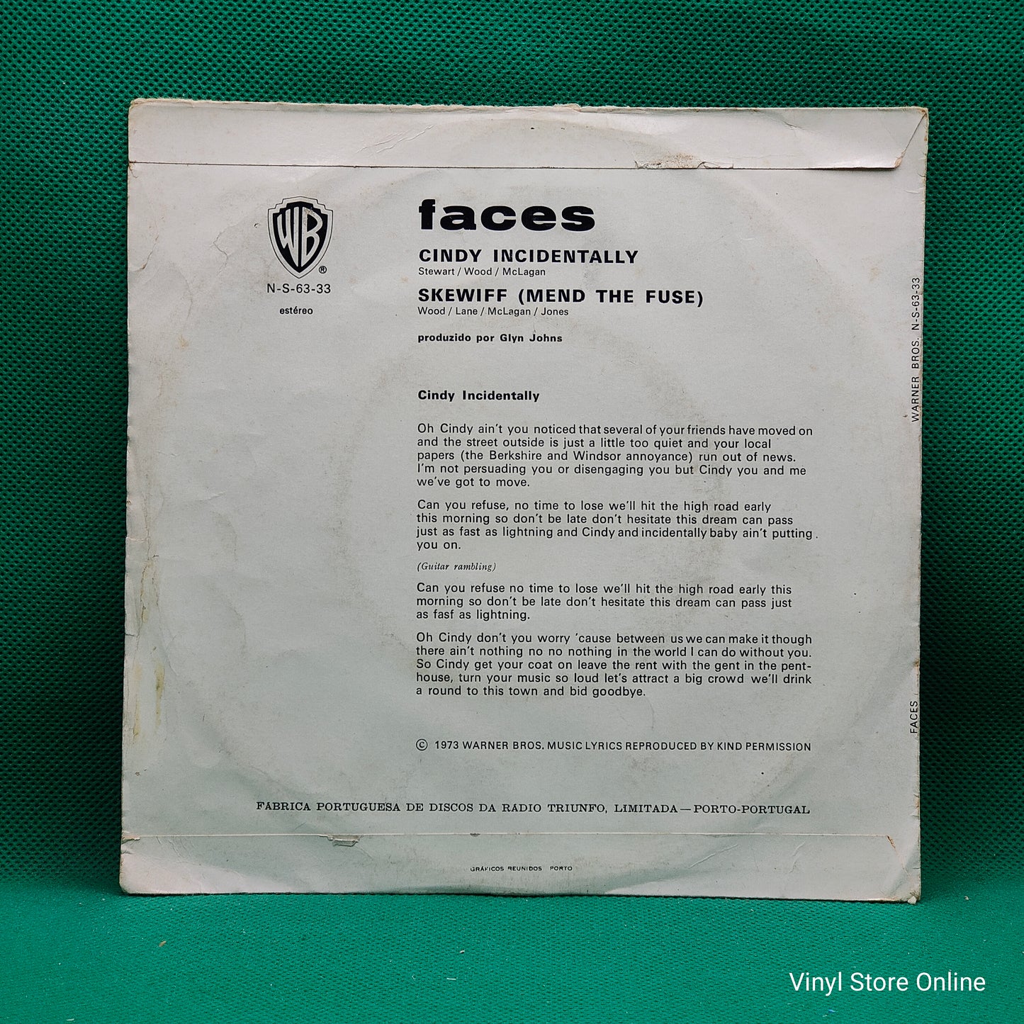 Faces ‎– Cindy Incidentally
