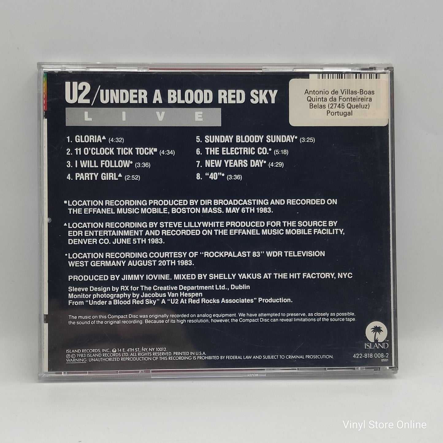 U2 ‎– Live "Under A Blood Red Sky"