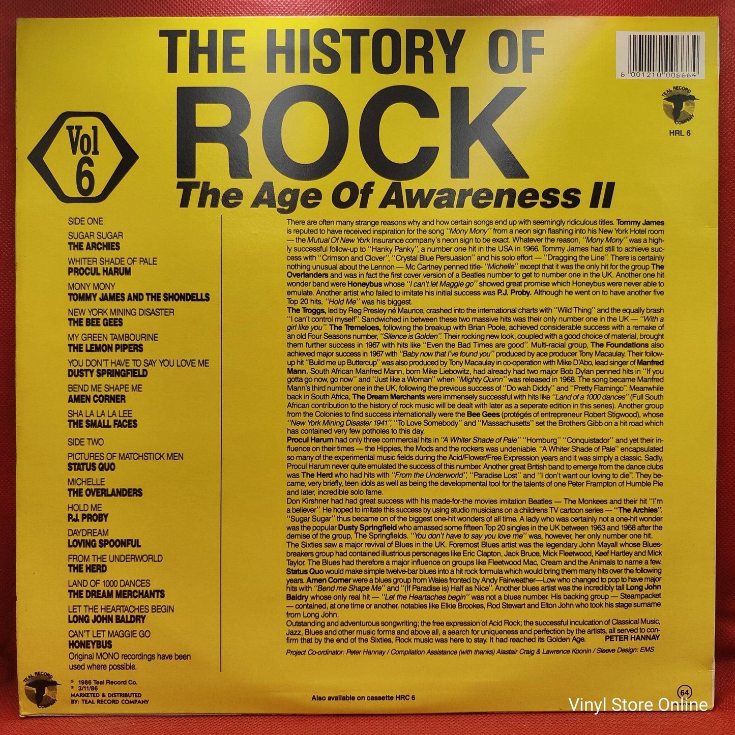 Various ‎– The History Of Rock - Vol 6 - The Age Of Awareness II