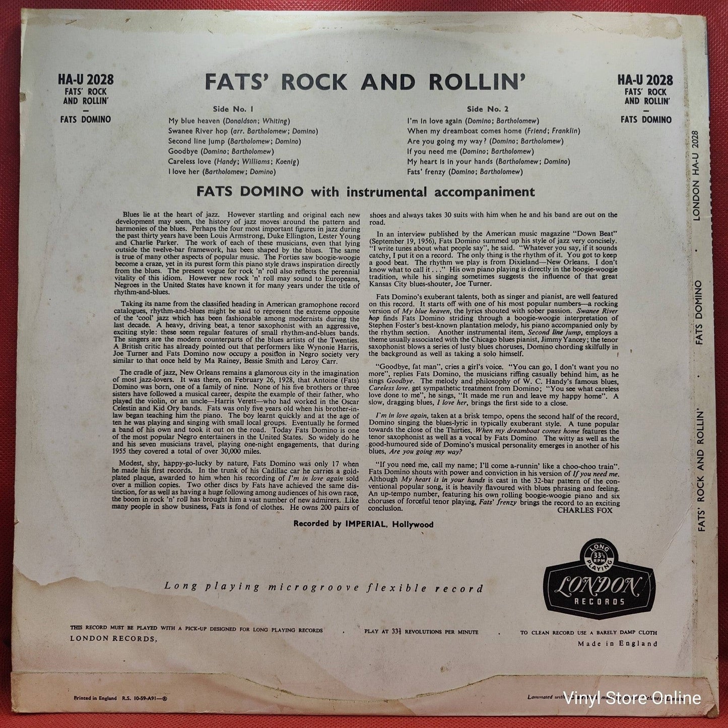 Fats Domino ‎– Rock And Rollin'