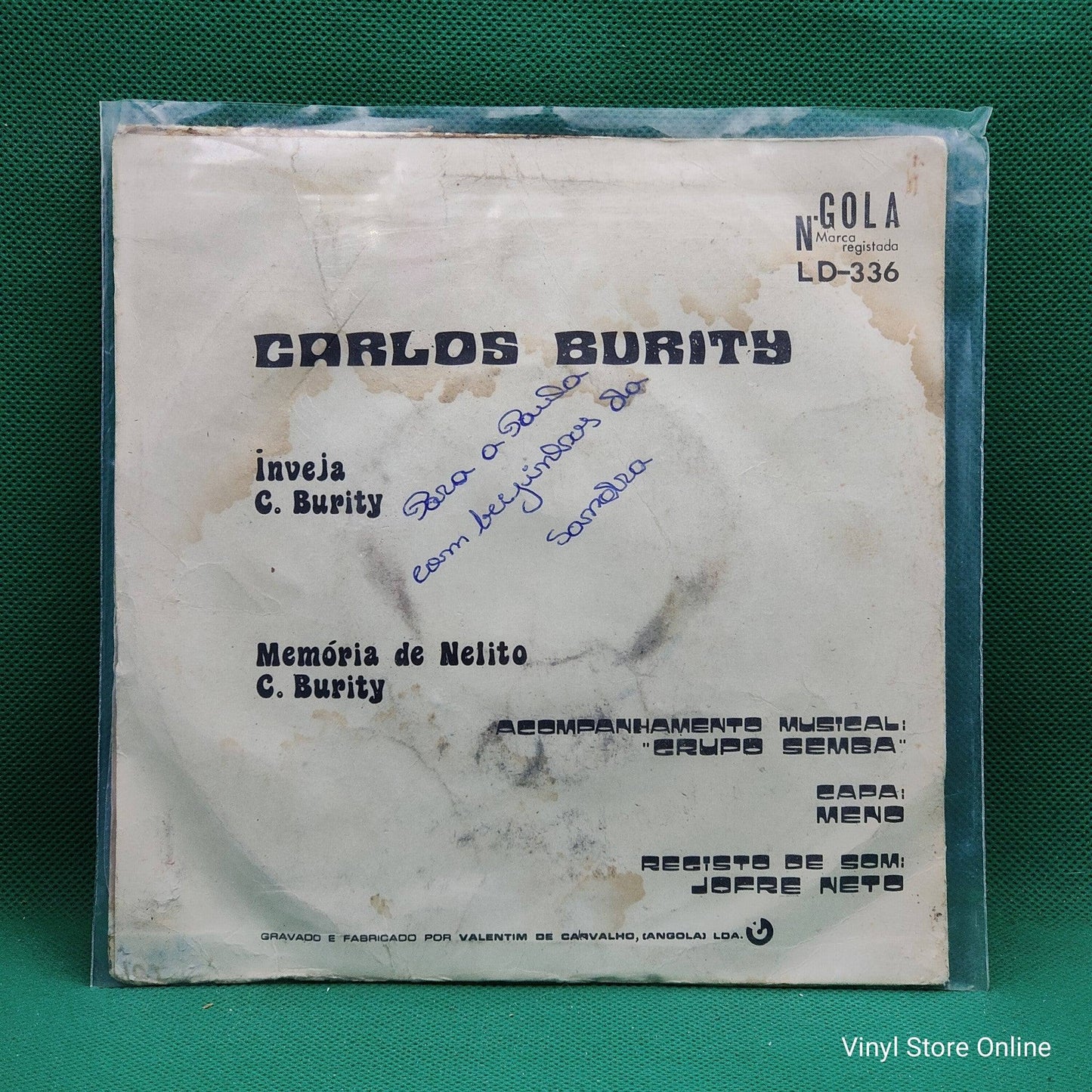 Carlos Burity ‎– Inveja / Memória De Nelito