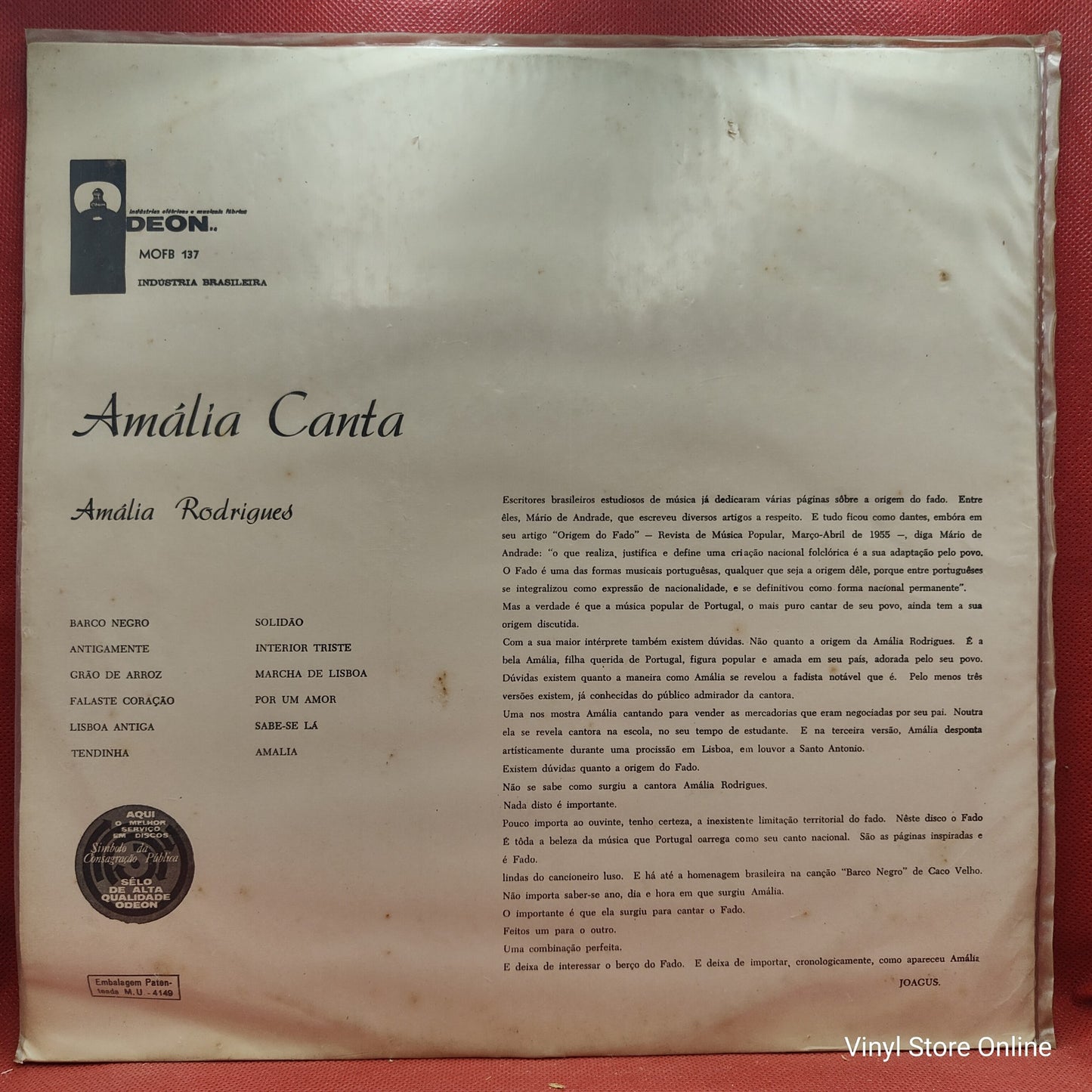 Amália Rodrigues - Amália Canta (LP, Mono)