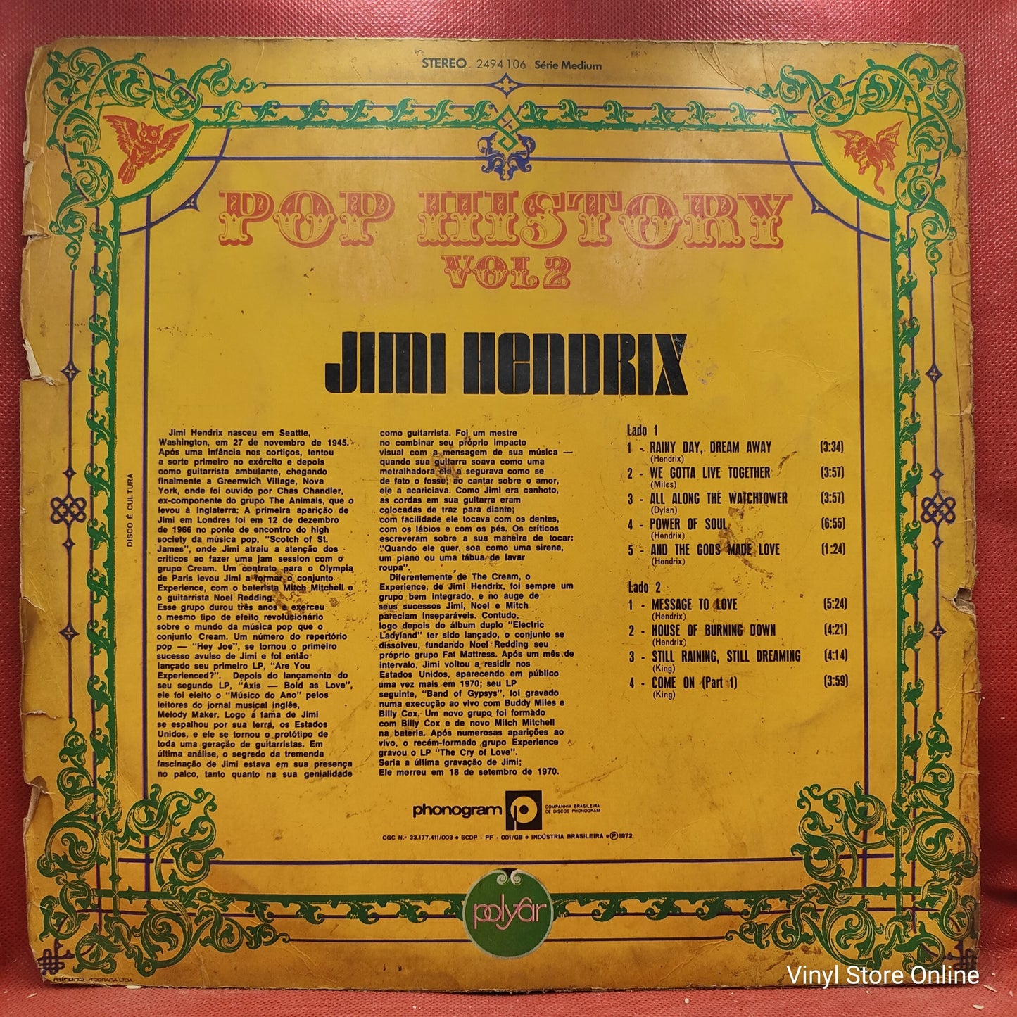 Jimi Hendrix - Pop History Vol 2 (LP, Comp)