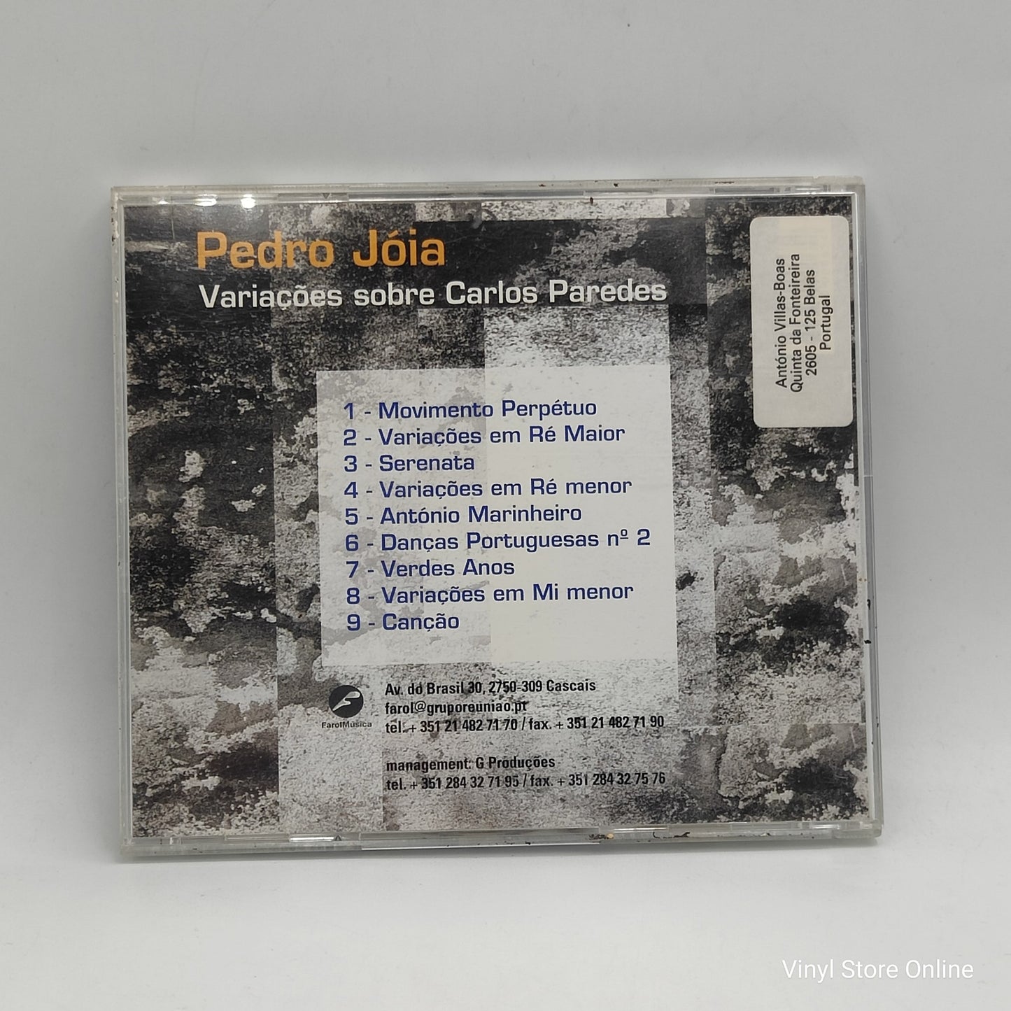 Pedro Jóia - Variações Sobre Carlos Paredes (CD, Album)