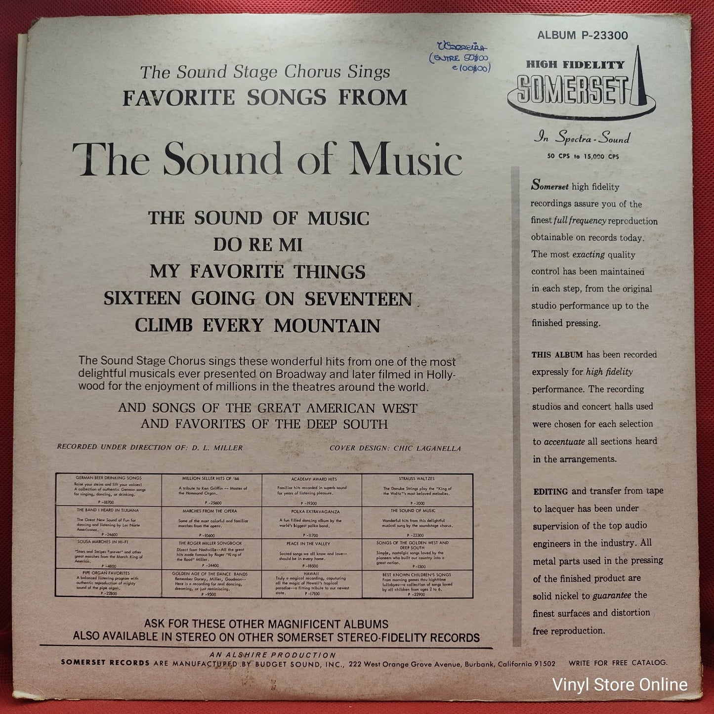 The Sound Stage Chorus - Favorite Songs From The Sound Of Music (Mono)