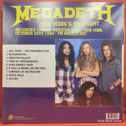 Megadeth - New York's Allright (LP, Ltd, Unofficial)