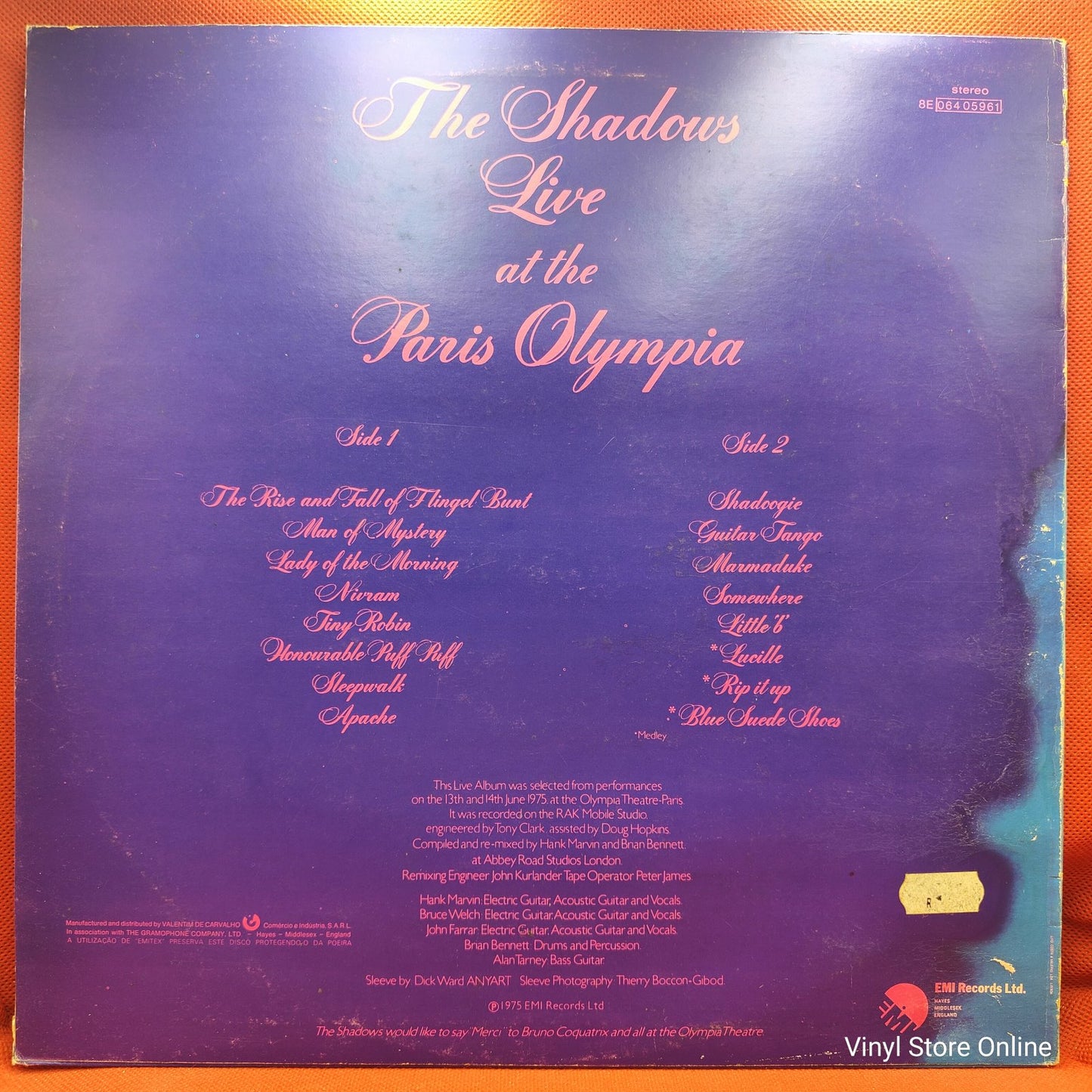 The Shadows - Live At The Paris Olympia (LP, Album)