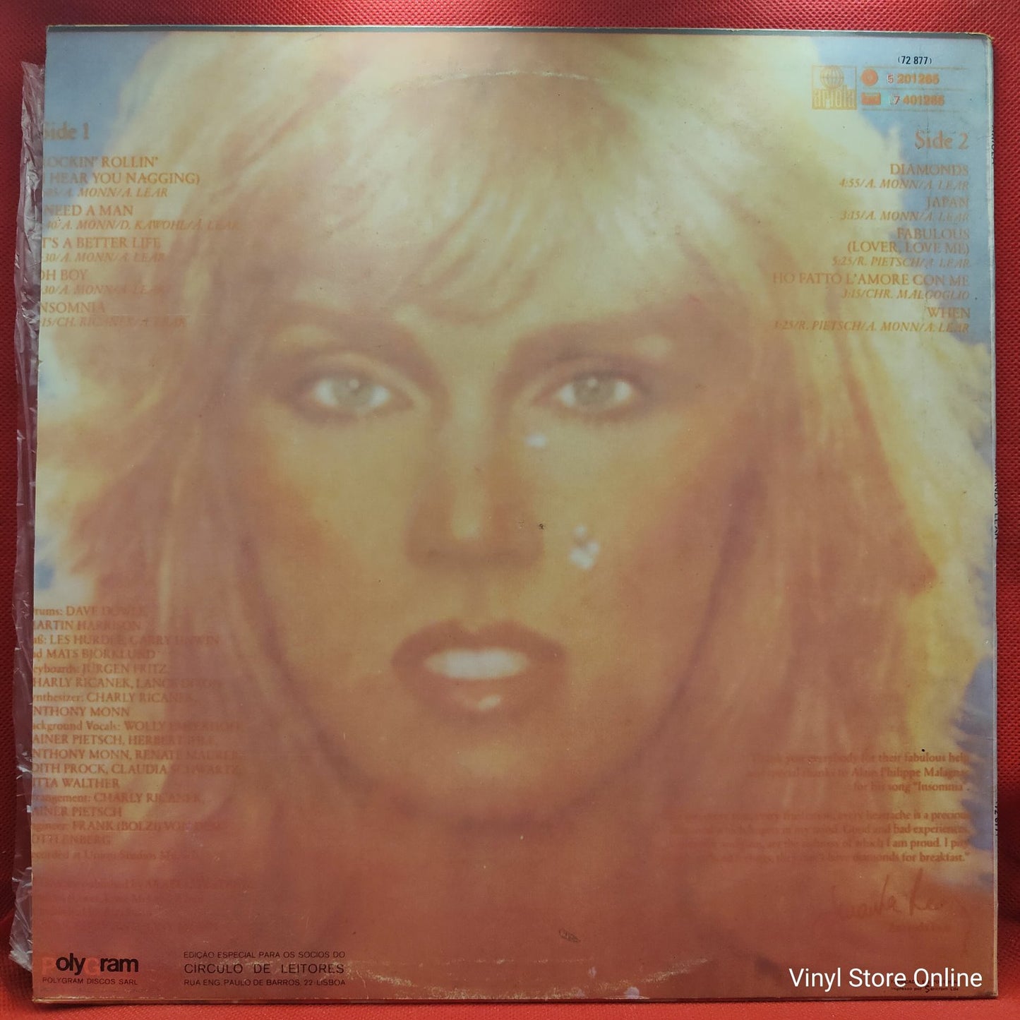 Amanda Lear - Diamonds For Breakfast (LP, Album)
