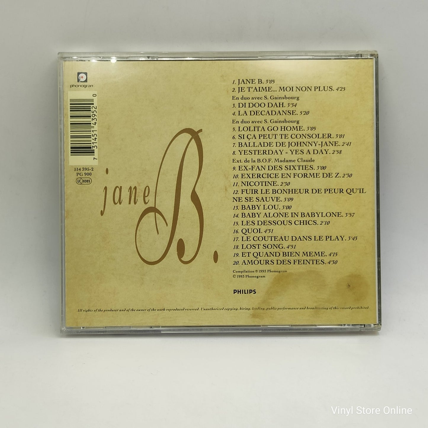 Jane Birkin - Jane B. (CD, Comp)