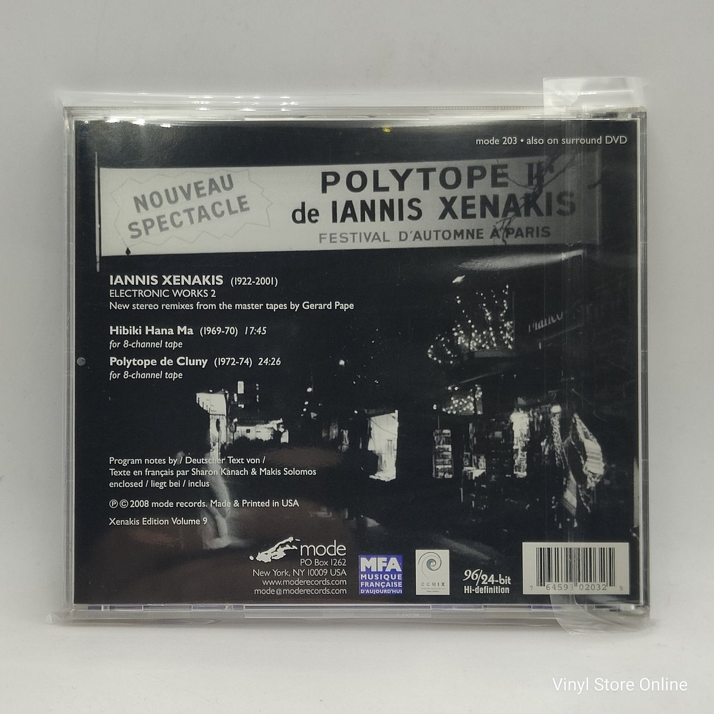 Iannis Xenakis - Electronic Works 2 - Hibiki Hana Ma; Polytope De Cluny (CD)