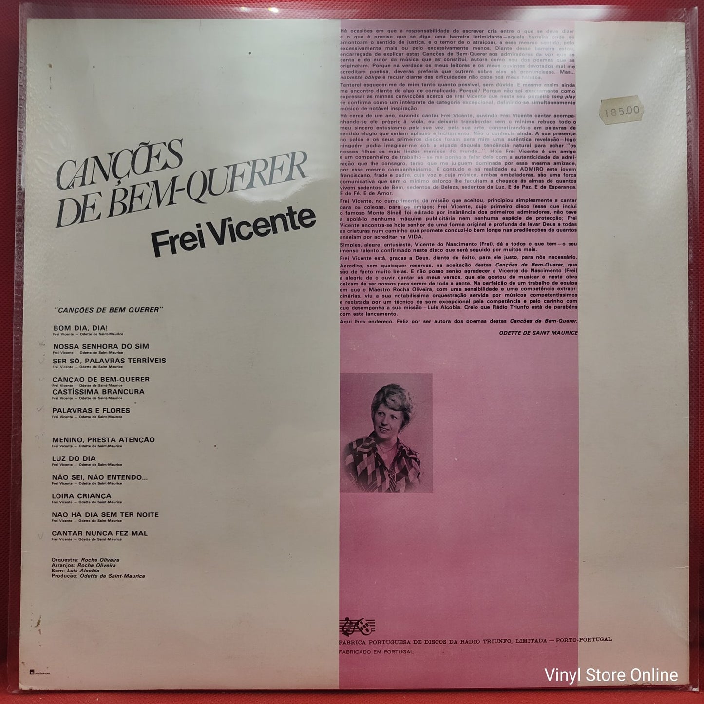 Frei Vicente - Canções De Bem-Querer (LP)