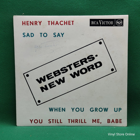 Webster's New Word - Sad To Say (7", EP, Mono)