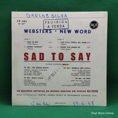 Webster's New Word - Sad To Say (7", EP, Mono)