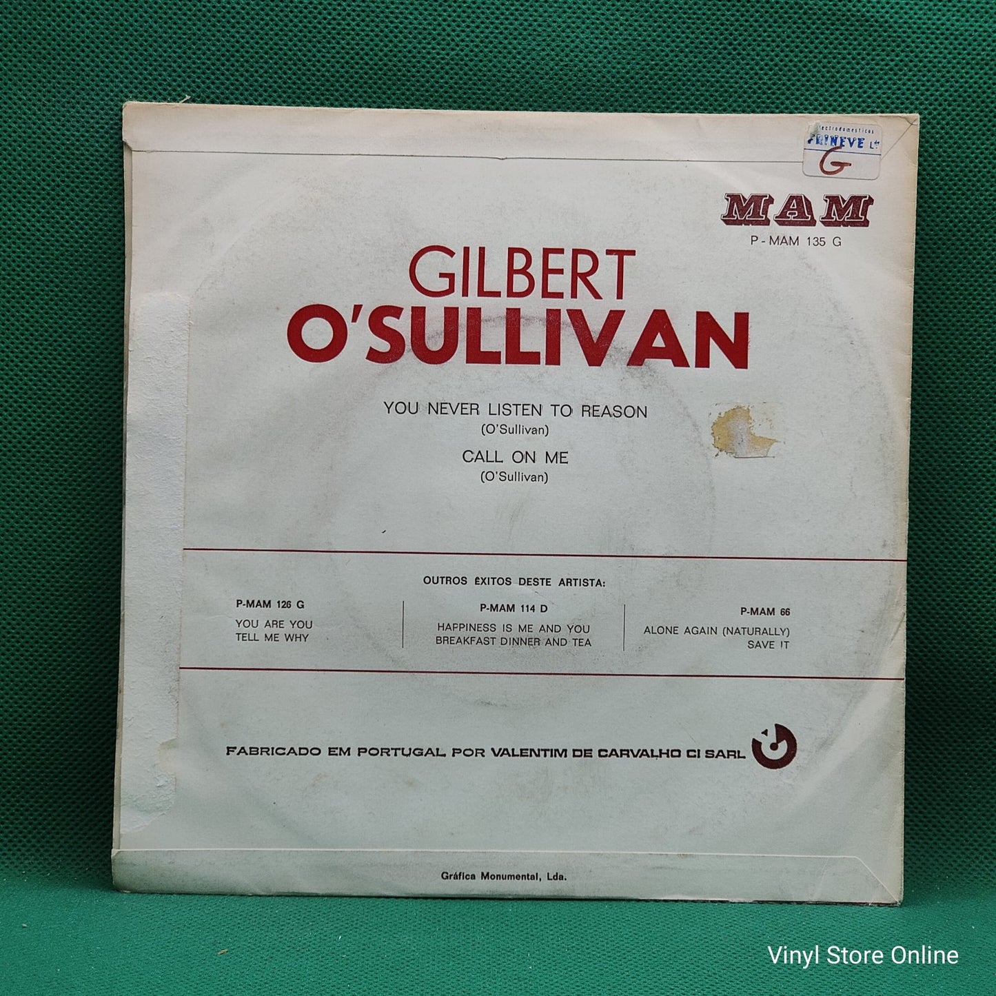 Gilbert O'Sullivan - You Never Listen To Reason (7", Single)