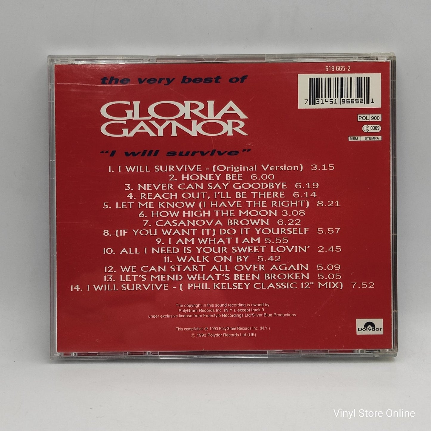 Gloria Gaynor - The Very Best Of Gloria Gaynor  "I Will Survive" (CD, Comp, RE)