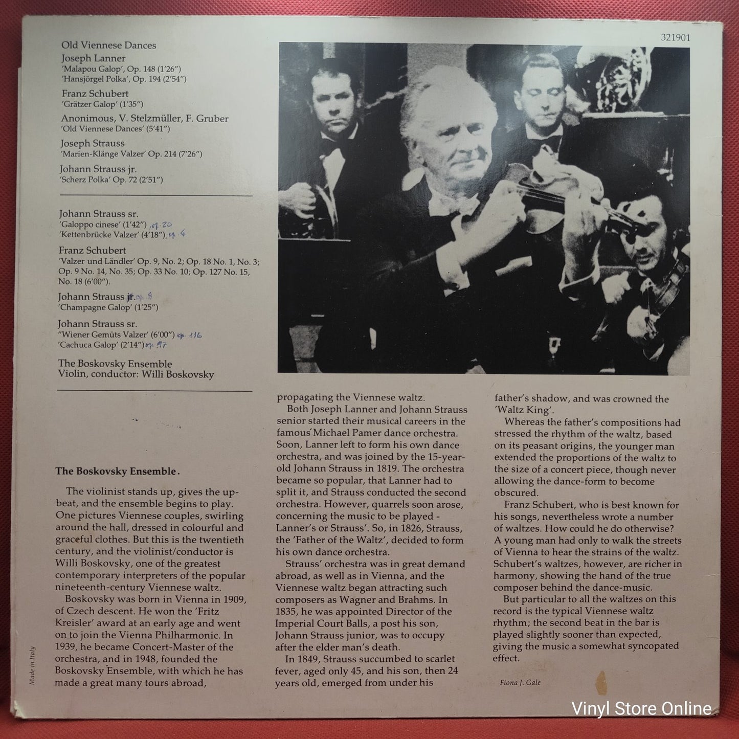 Willi Boskovsky, Boskovsky Ensemble - Old Viennese Dances (LP, Comp)