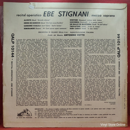 Ebe Stignani - Recital Operistico (LP, Mono)