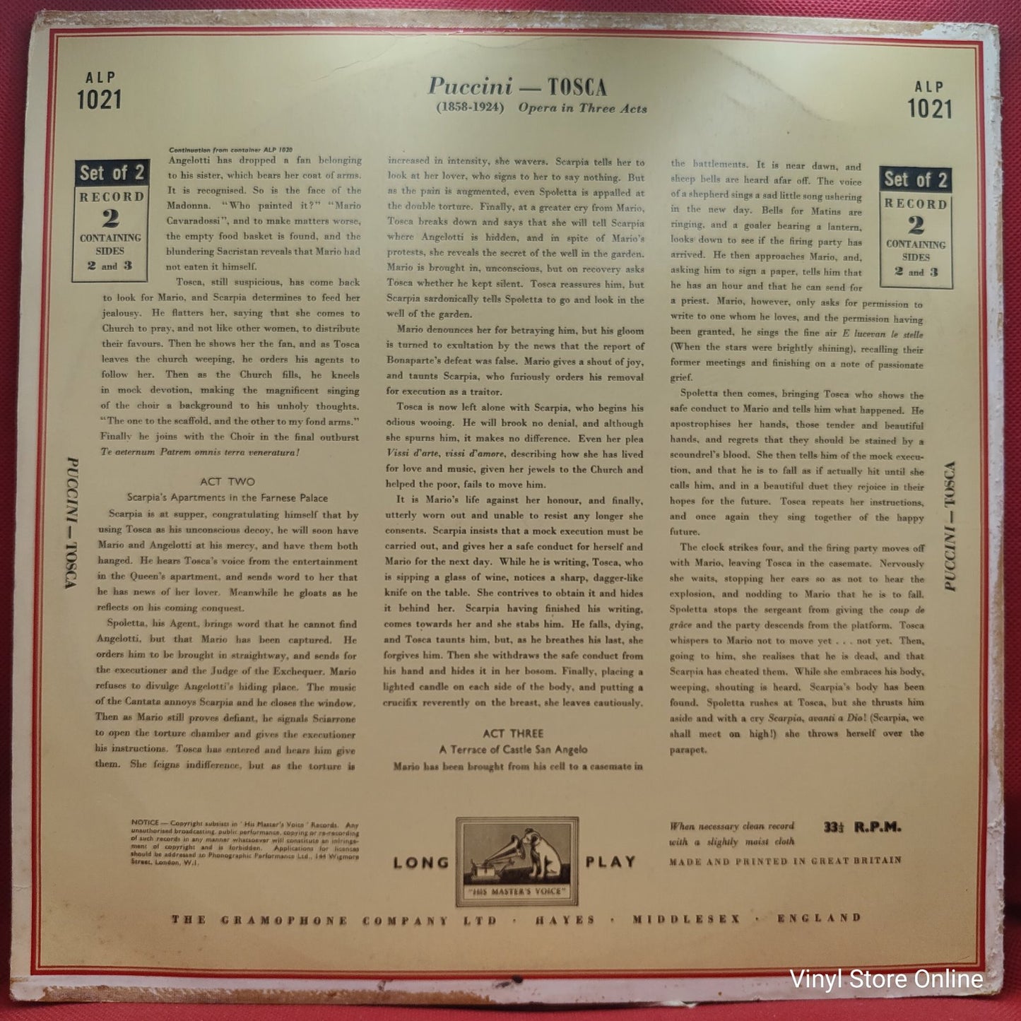 Puccini - Tosca (2xLP, Mono)