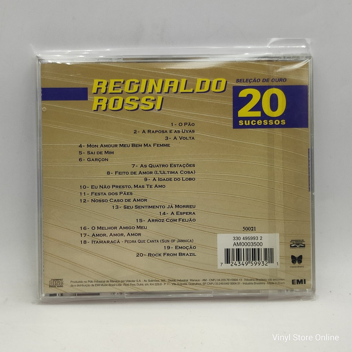 Reginaldo Rossi - Seleção De Ouro - 20 Sucessos (CD, Comp, RM, RP)