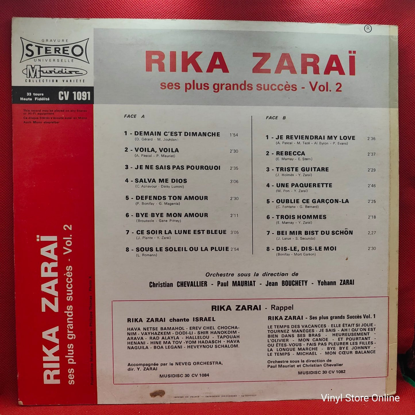 Rika Zarai* - Ses Plus Grands Succès - Vol. 2 (LP, Comp, RE)